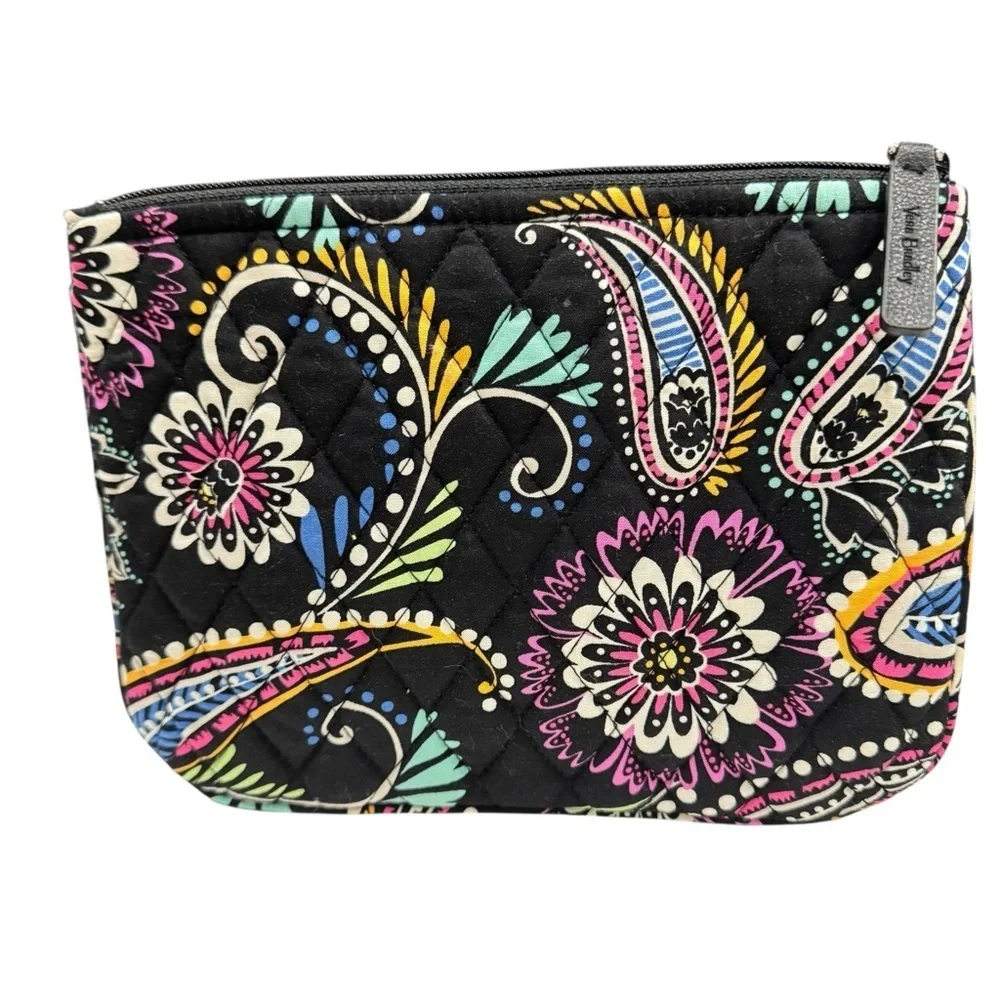 Vera Bradley Quilted Paisley Zipper Pouch Clutch Cosmetic Bag